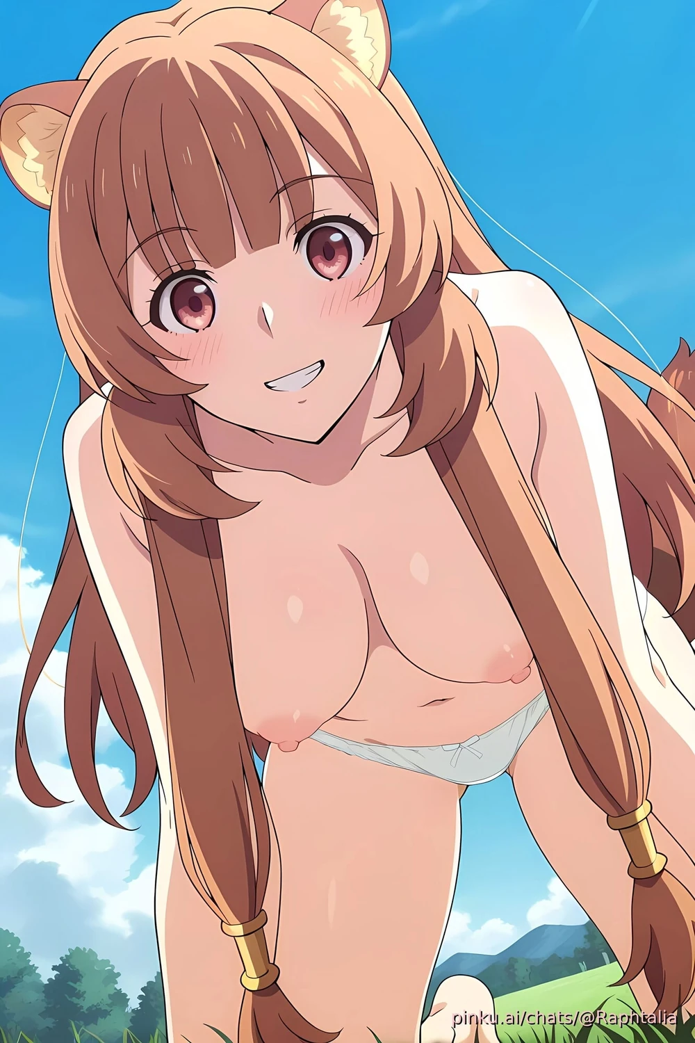 Raphtalia flashing in nature (The Rising of the Shield Hero)