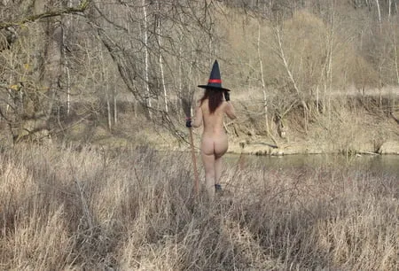 nude witch on nature         