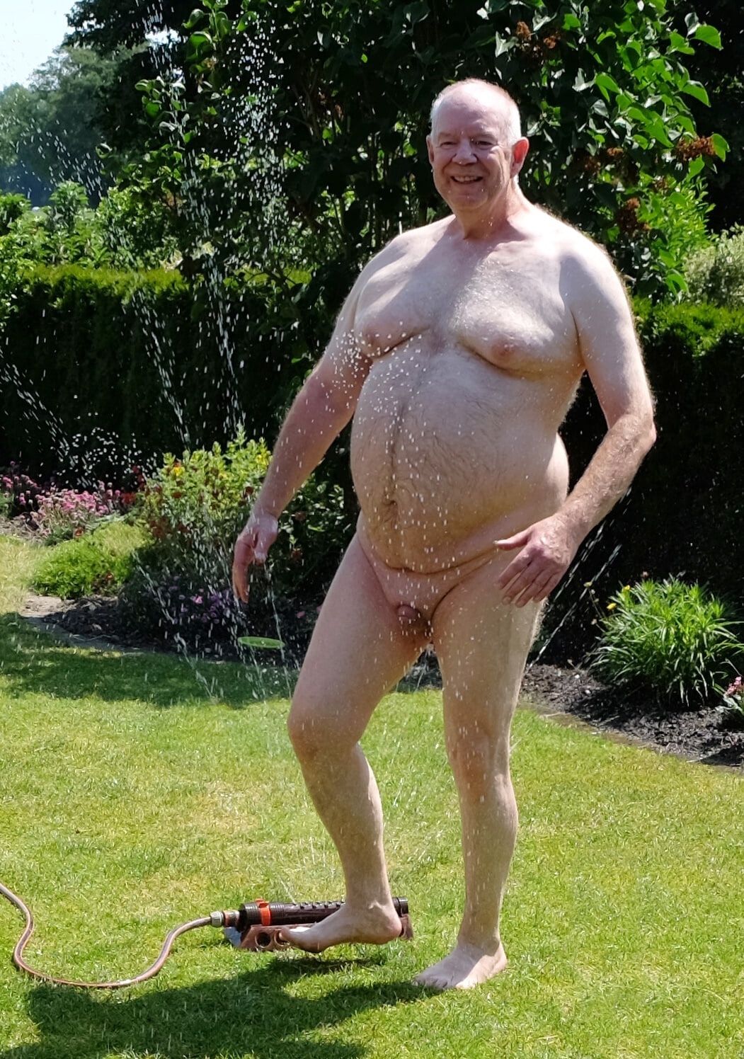 Naked Daddy on the grass #4