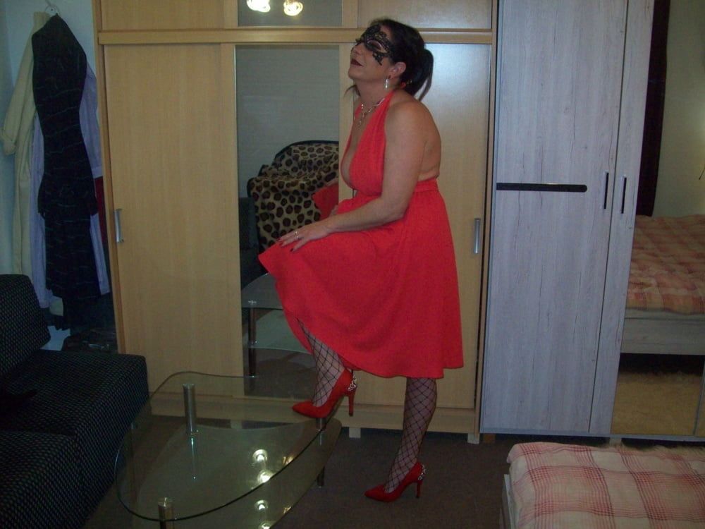 High heels and red dress by Wildcat #17