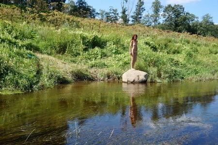 on the stone in volga river         