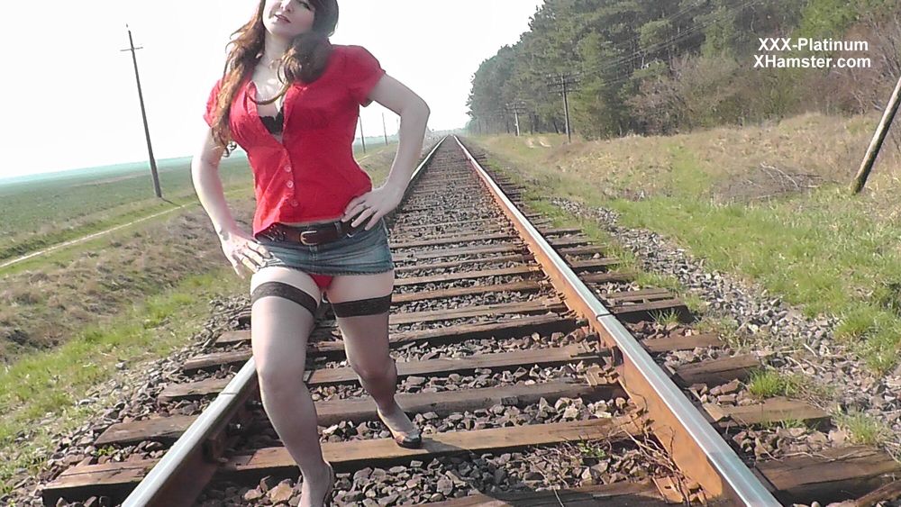 Sexy Platinum and Railway. Fetish. No panties under skirt #13