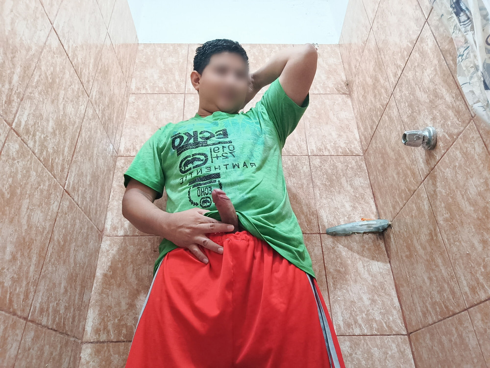 Undressing Under the Shower and with a Hard Cock #21