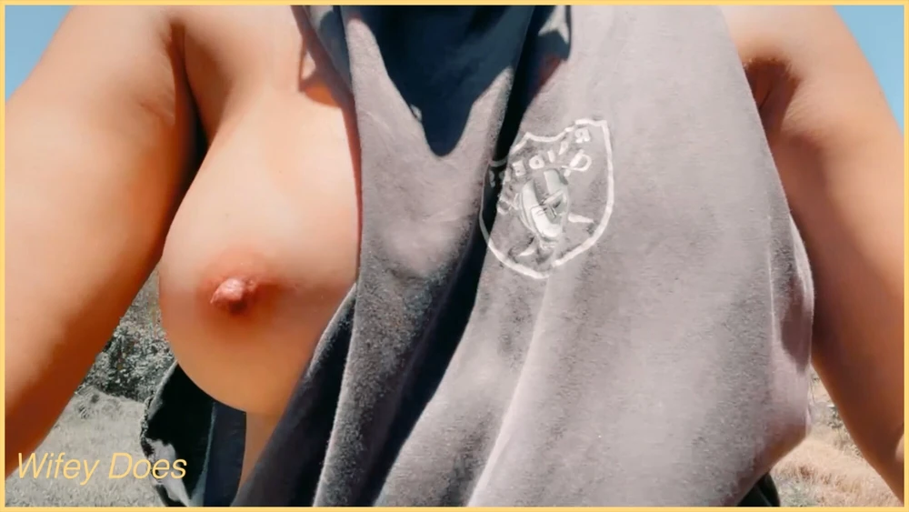 WIFEY dared walking around side boob on public beach #14