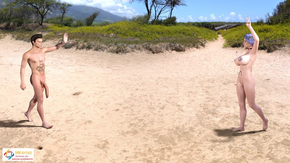 Bad Girl Emma on the Beach