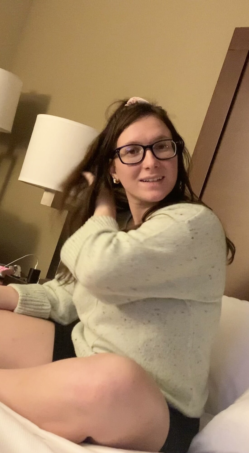 I did a sexy photo shoot in a green sweater for my 45f maid #8