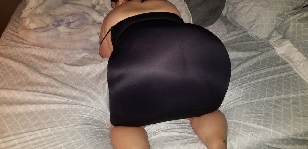 Sexy BBW Little Black Dress and Sold Pink Panties #25