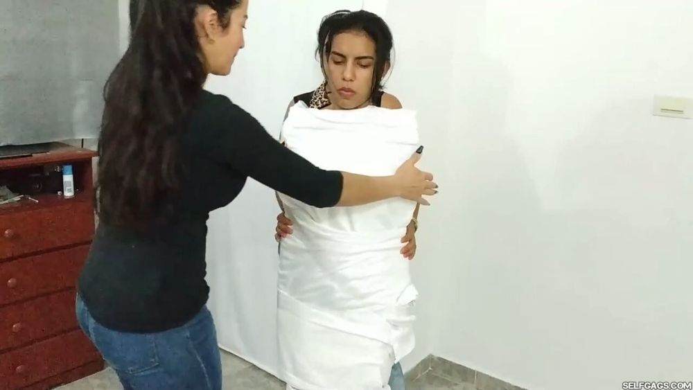 Heavily Duct Tape Mummified By Crazy Bondage Women #5