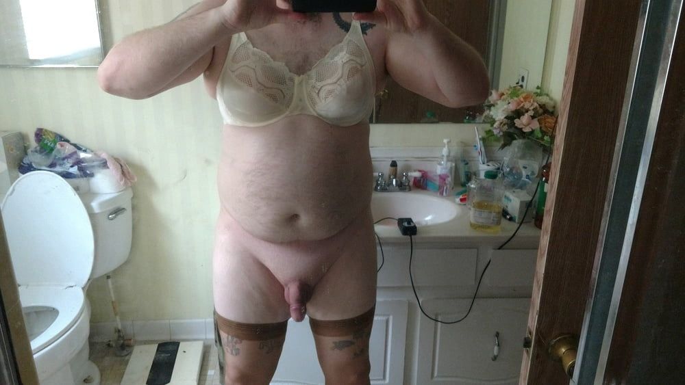 Getting dressed in mommies lingerie