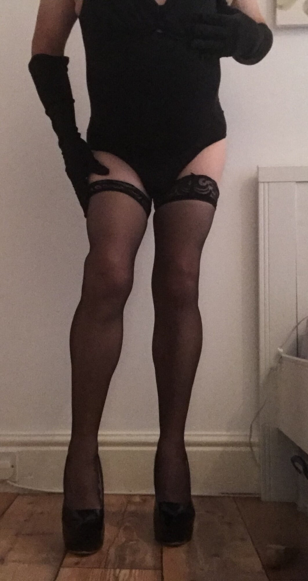 hot babe in ff black stockings (3) #7