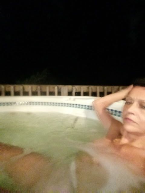 Nighttime hot tub fun #23