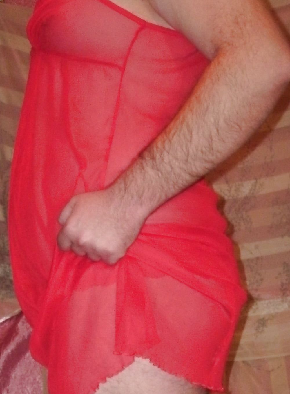 Sissy Boy Lovelaska - Sexy red nightgown #9