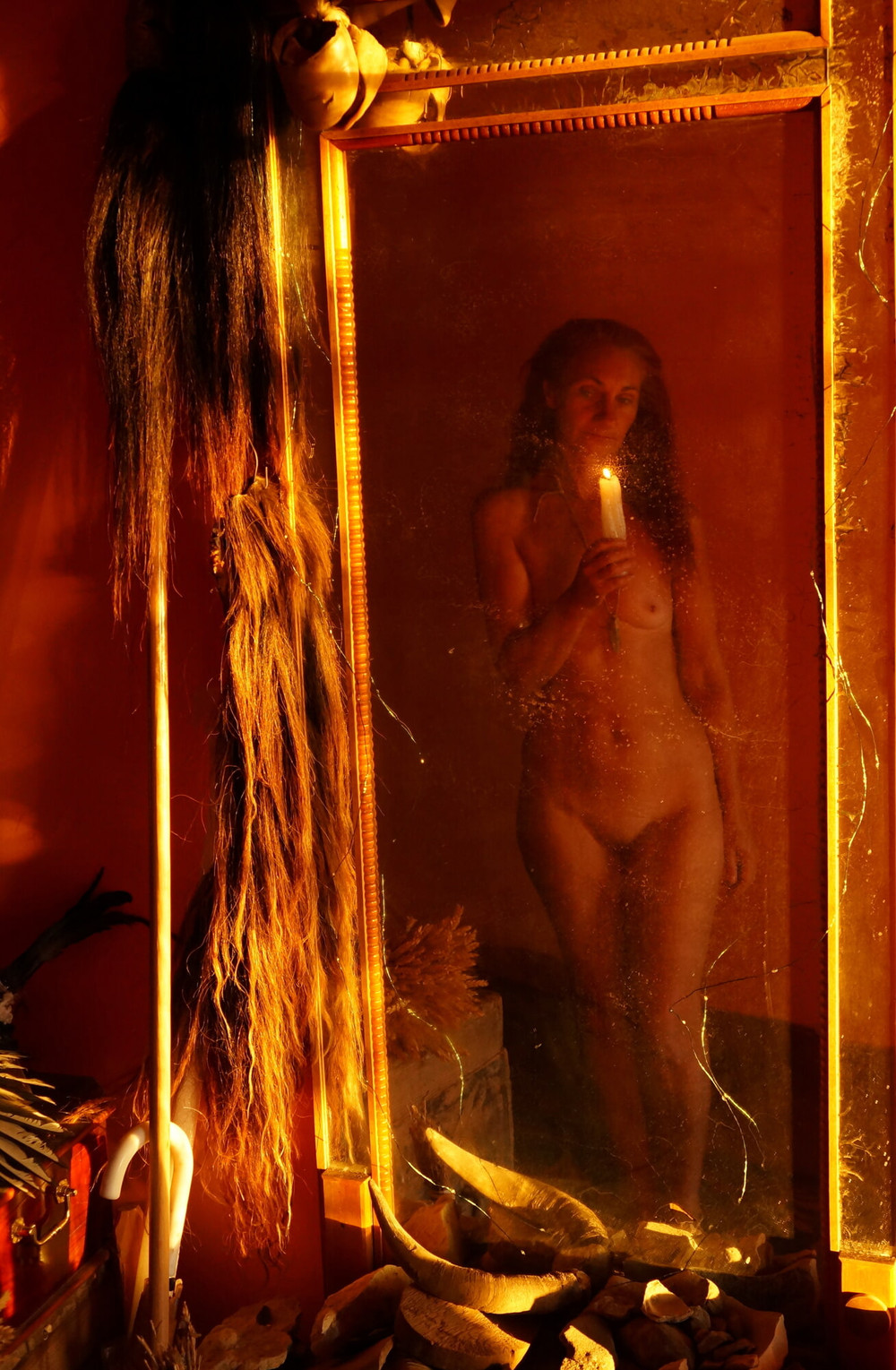 With Candle In antique Mirror #4