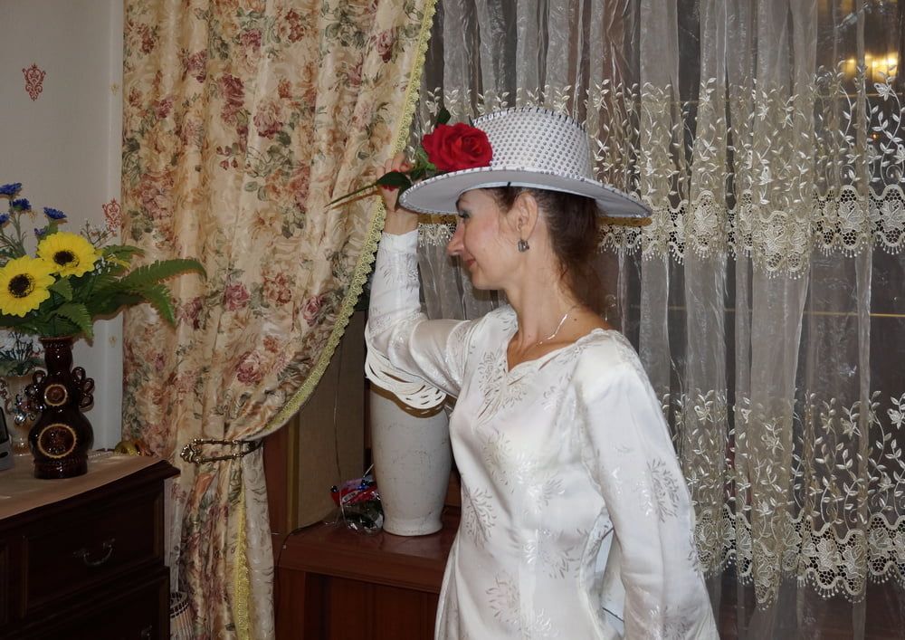 In Wedding Dress and White Hat #8