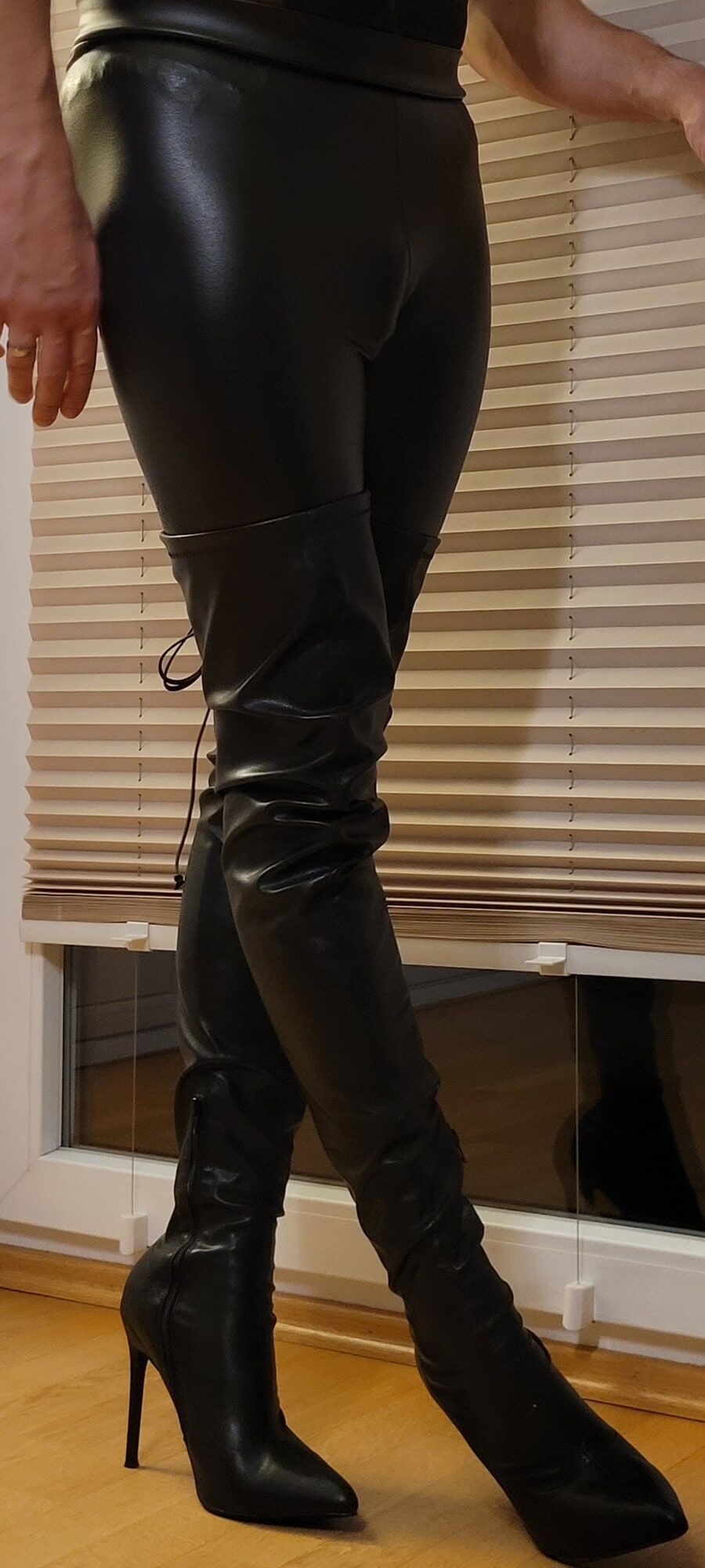 Me in Shiny Leggins and Overknee Boots 