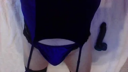 horny in my blue corset         