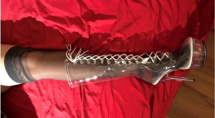 Clear Plastic Boots and Nylons #37