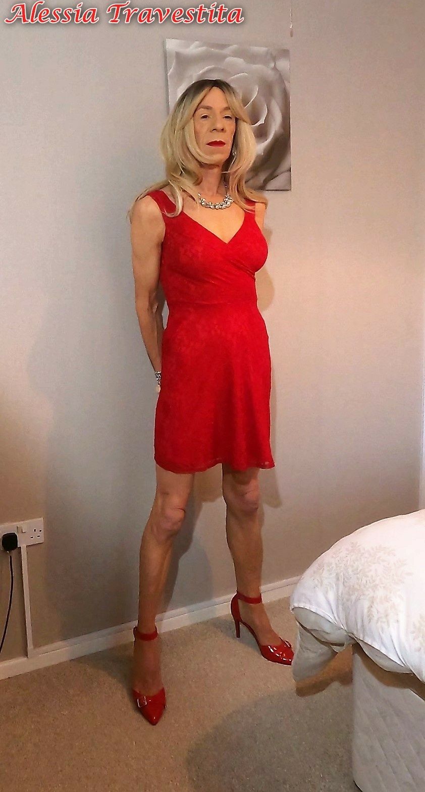 65 Alessia Travestita in Flirty Red Dress #34