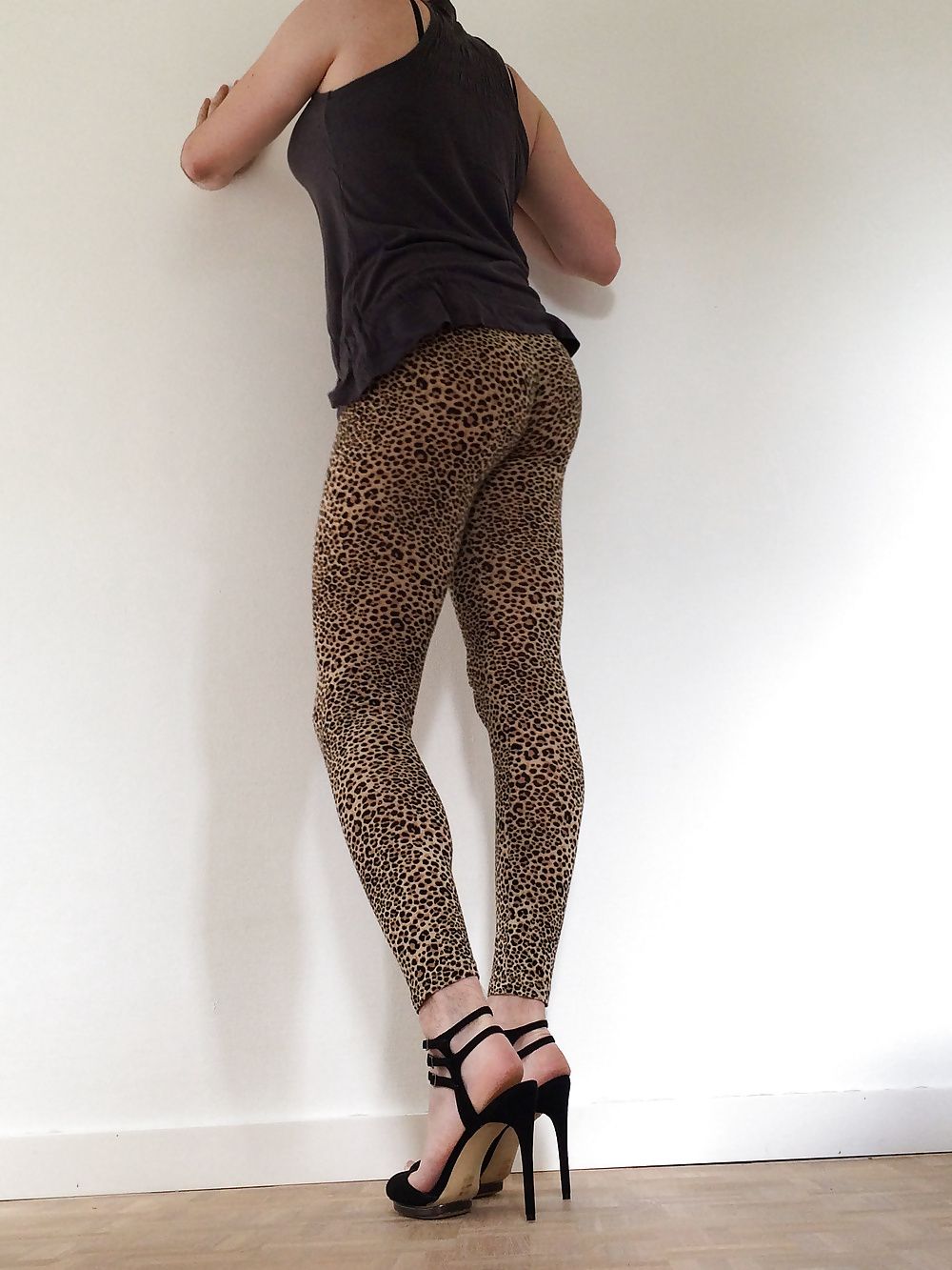 Leopard leggings & black thong #11