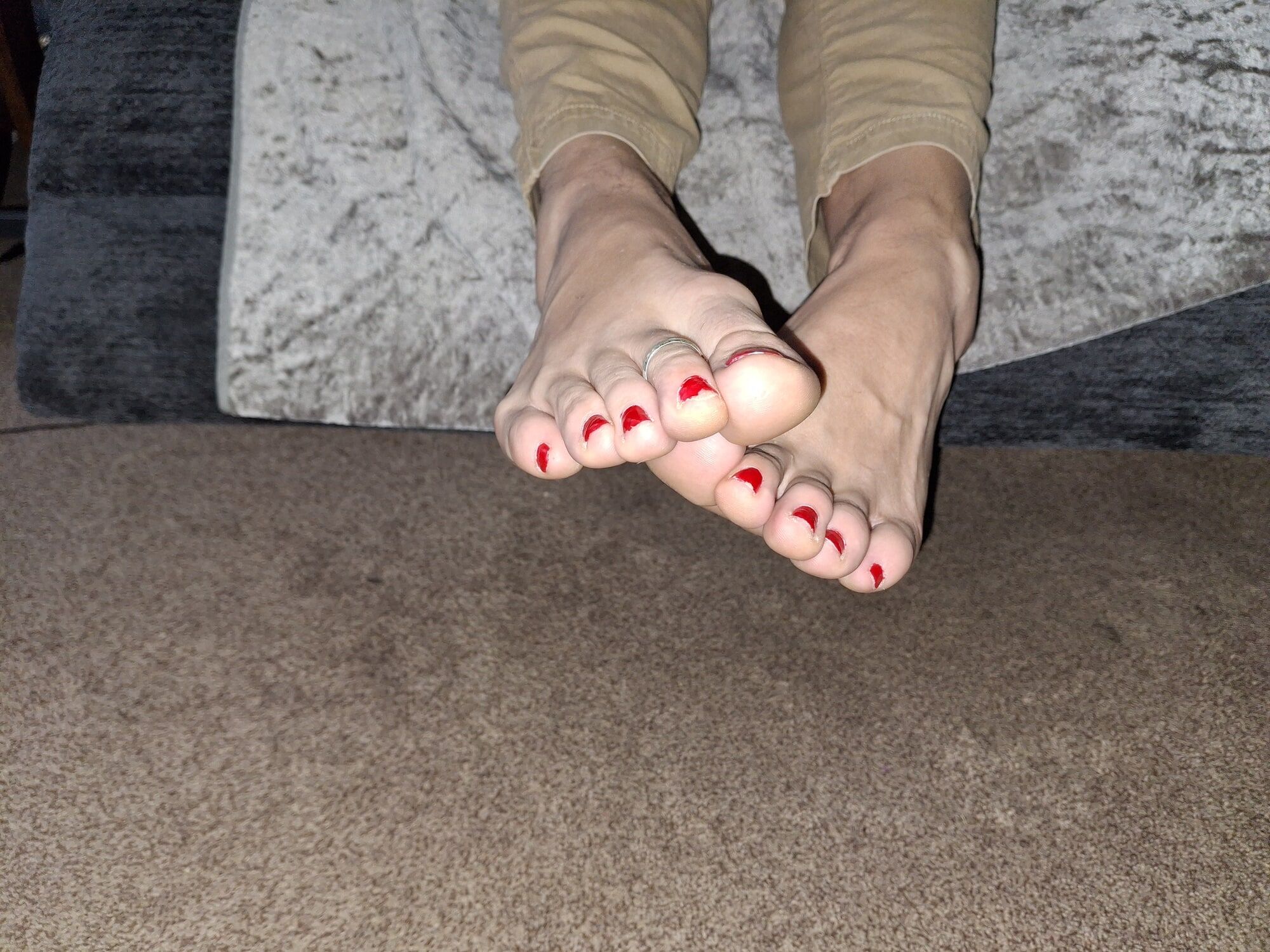 Showing off my red toes #21