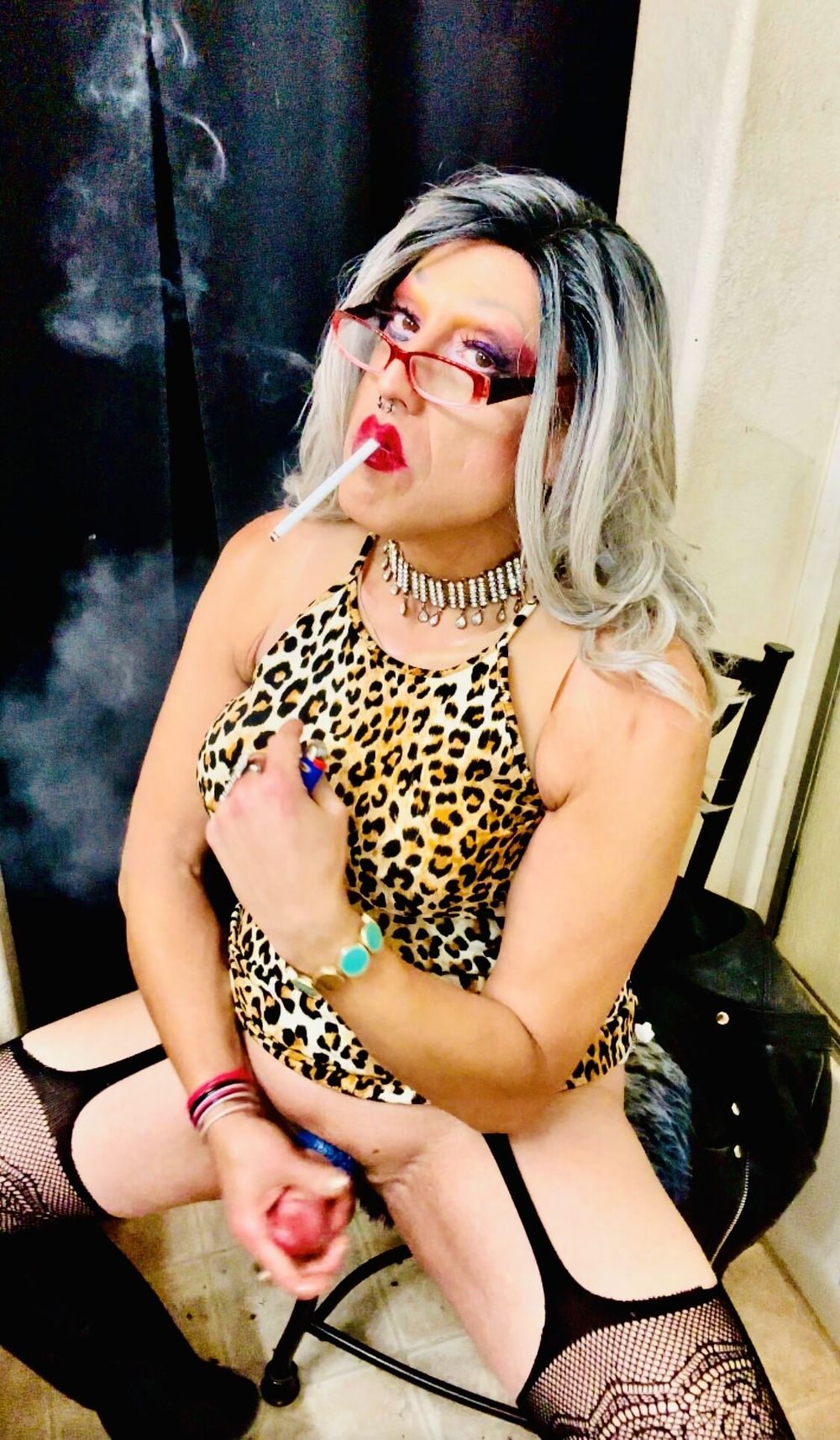 Marilyn Leopard Print Big Cock Smoking Cougar #22