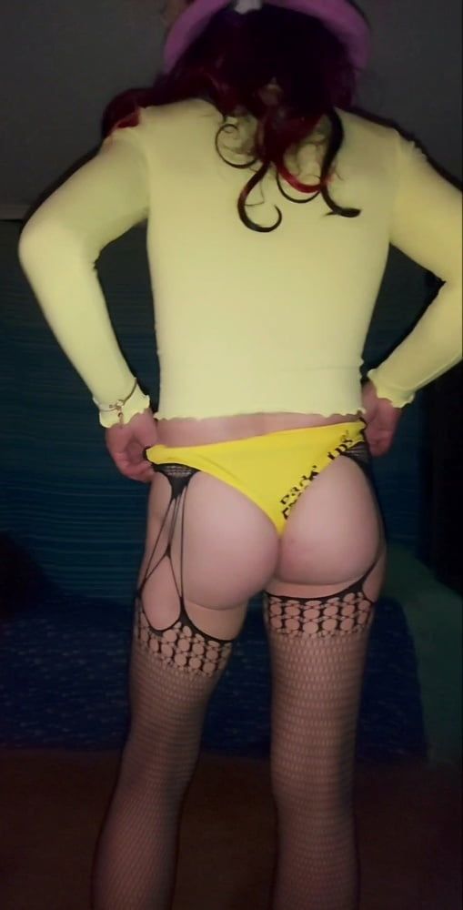 Yellow lil fuck toy shorts  #23