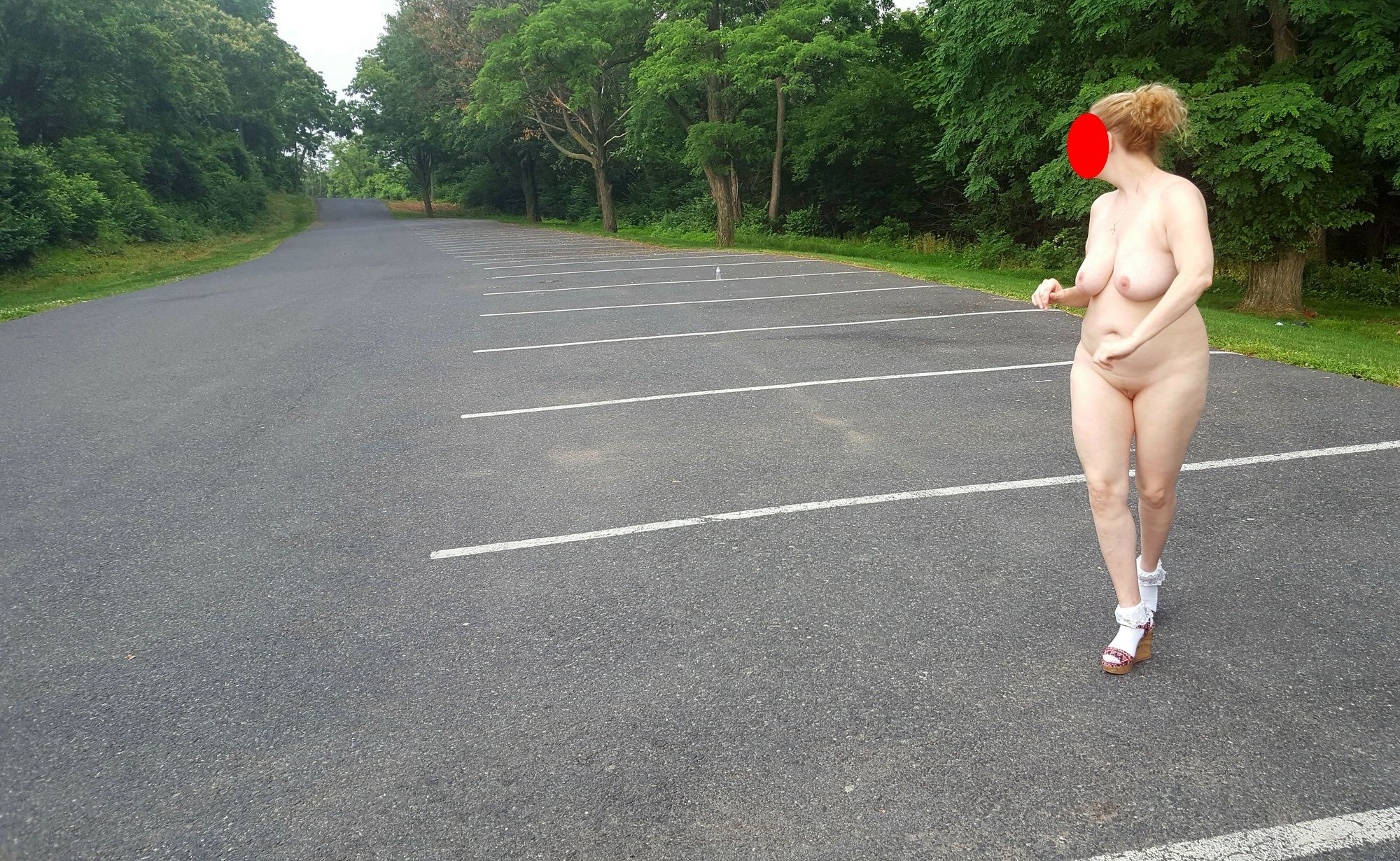 naked parking lot walk #49