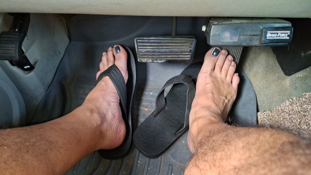 Pedal pumping with painted toes #7