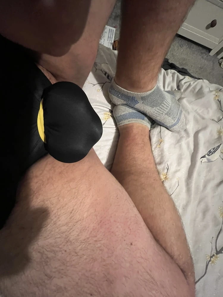 Cock and ball bondage with swimsuit and butt plug, clamps #2