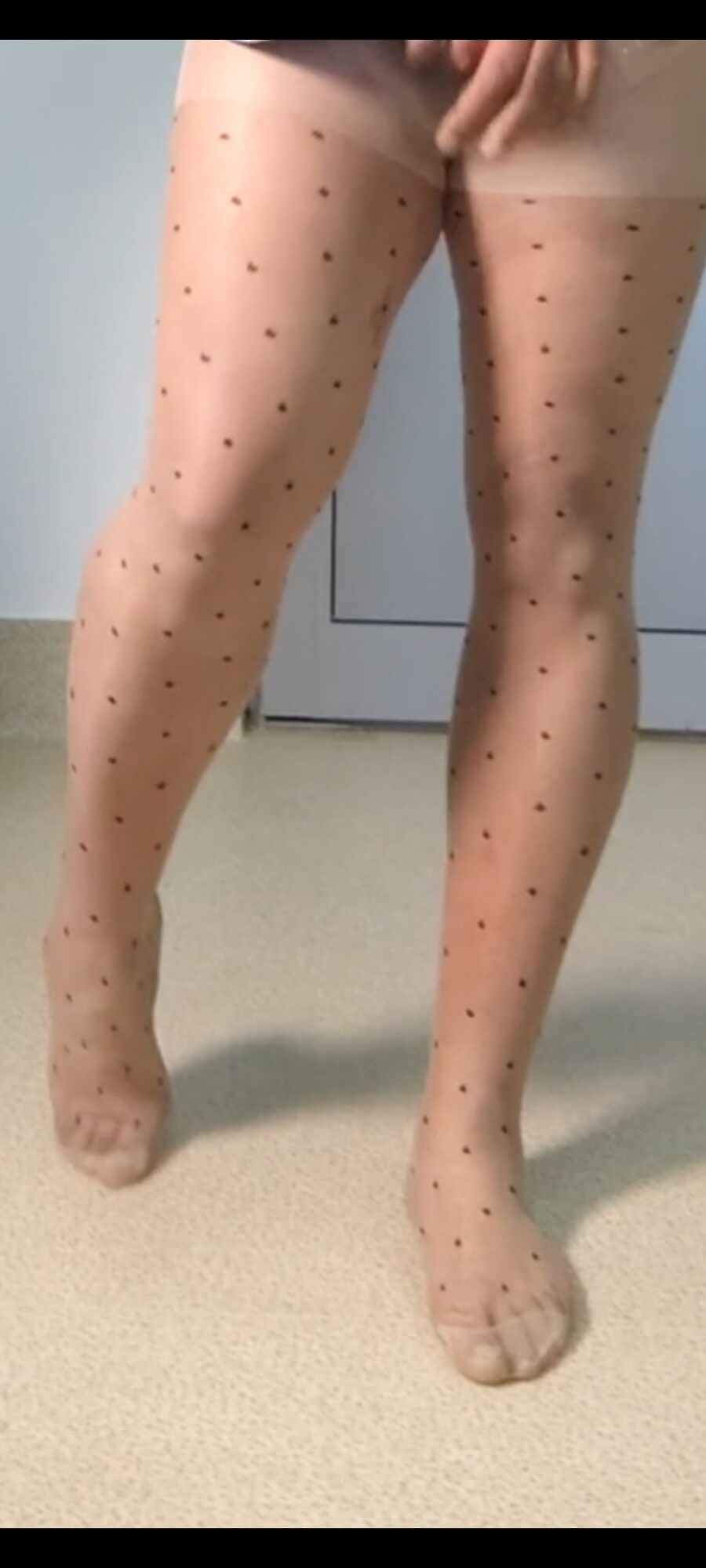 Sheer pantyhose with dots #4