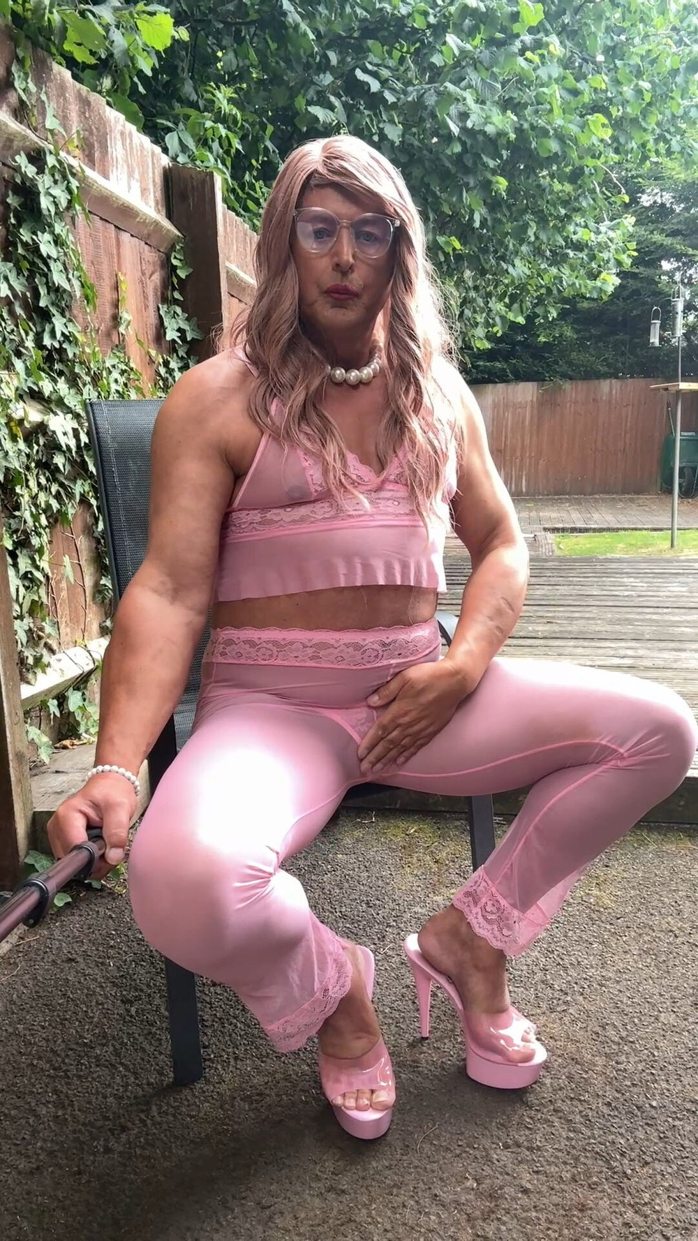 Sexy Crossdresser kellycd2022 in pink outfit and heels  #52
