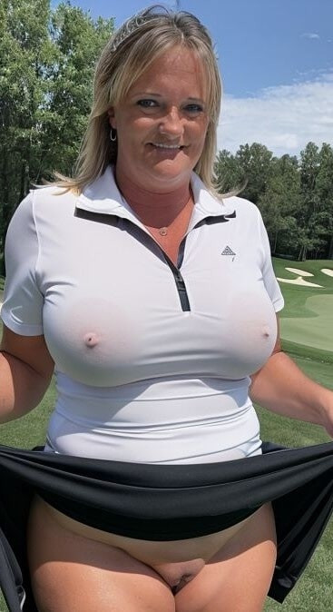 Mrs. Joanne Tanner a Real Teacher with Big Tits Playing Golf #8