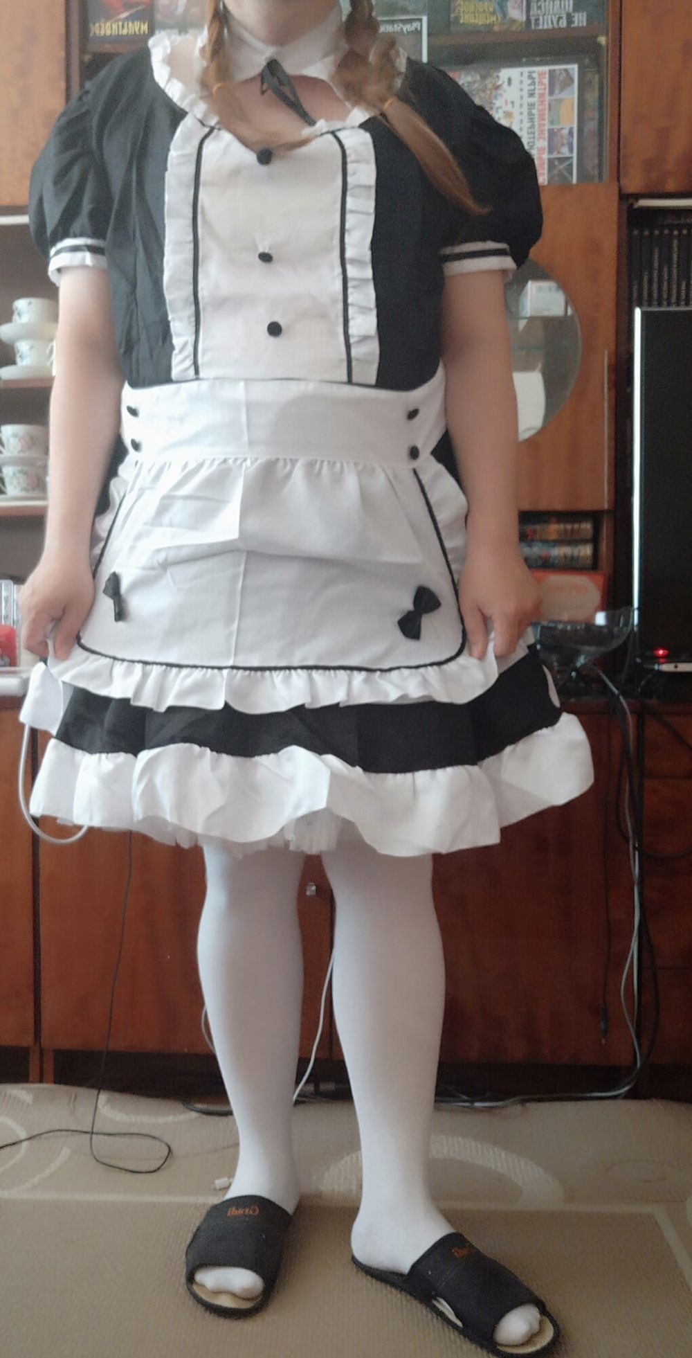 Sissy maid Aleksa dressing and undressing #15