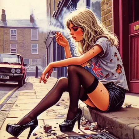 smoking and stockings         