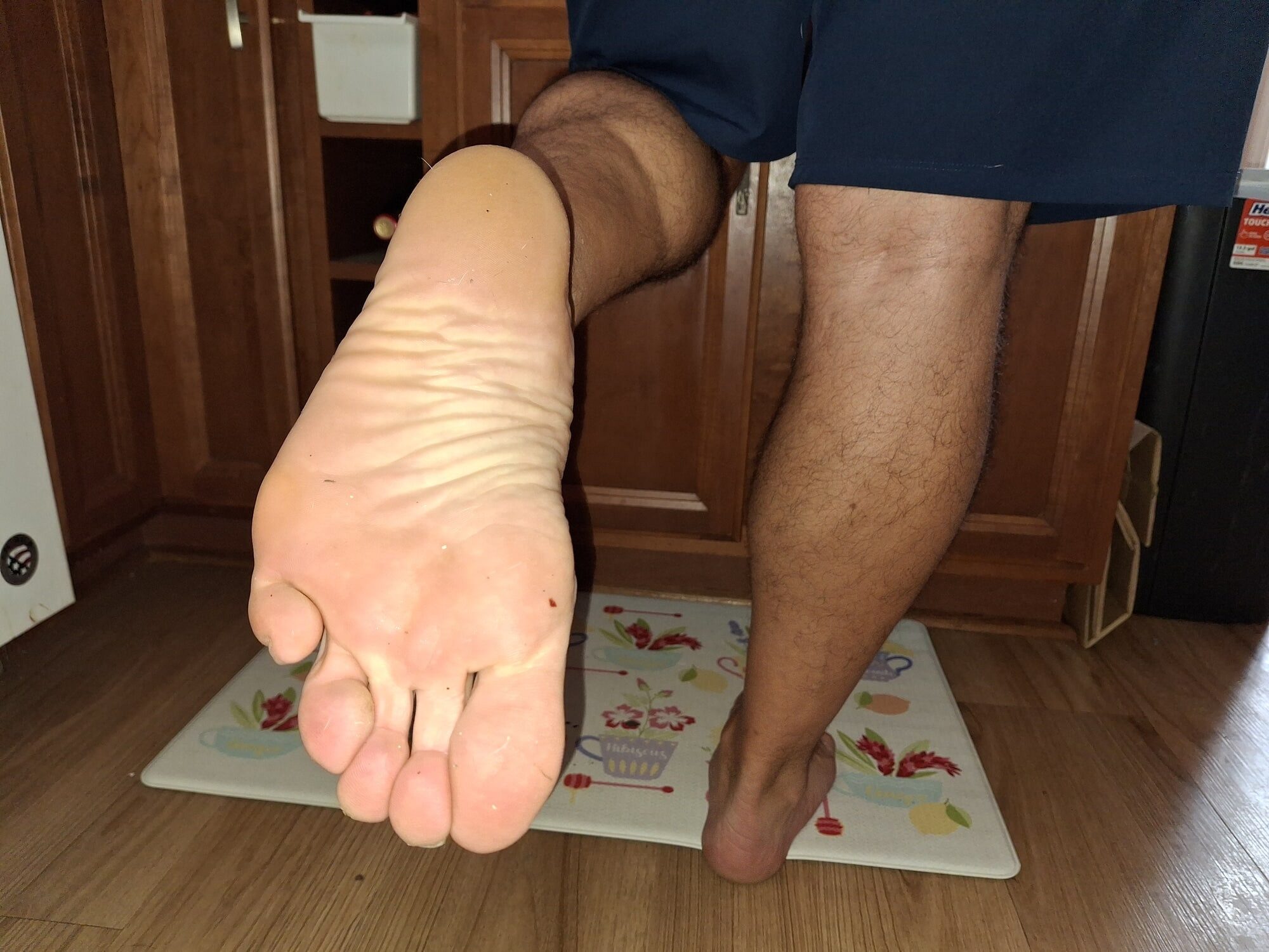 Floor view of my feet 