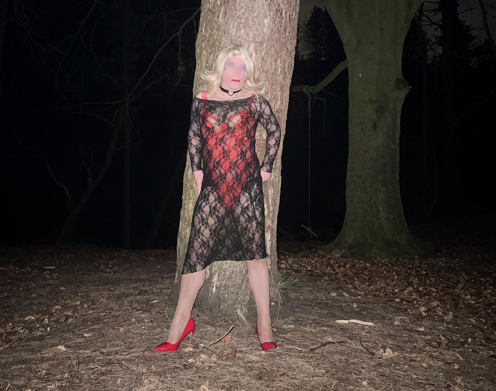 SuzieXXX Woodland Slutty strip in nylons x #13
