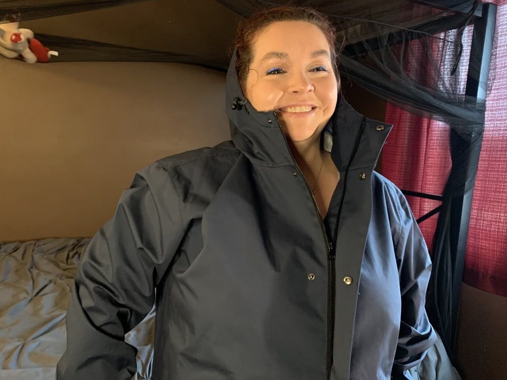 Sexy BBW Raincoat Slick Pussy #2