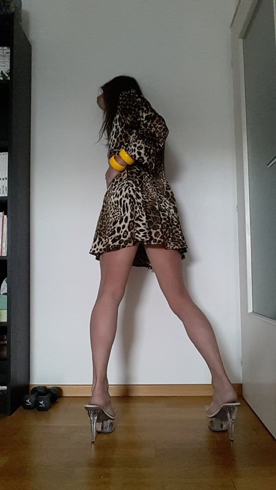 Tygra in her new leopard dress. #18