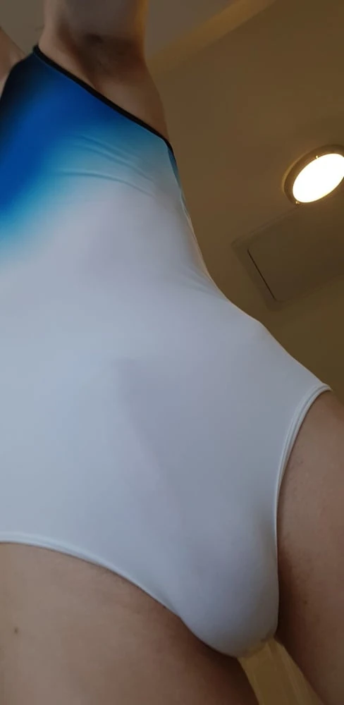 White and blue leotard #24