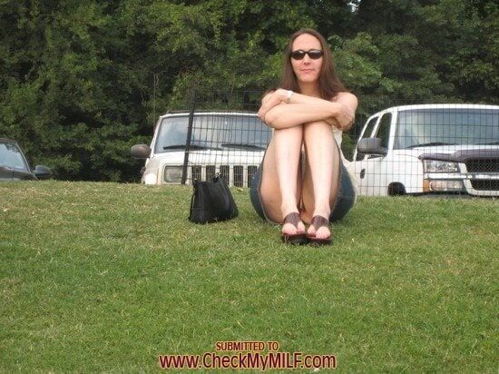 Check My MILF posing outdoors in public #12