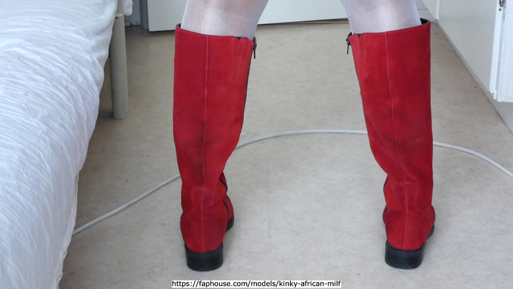 Masturbating in red boots, part 1, I am dressing #17