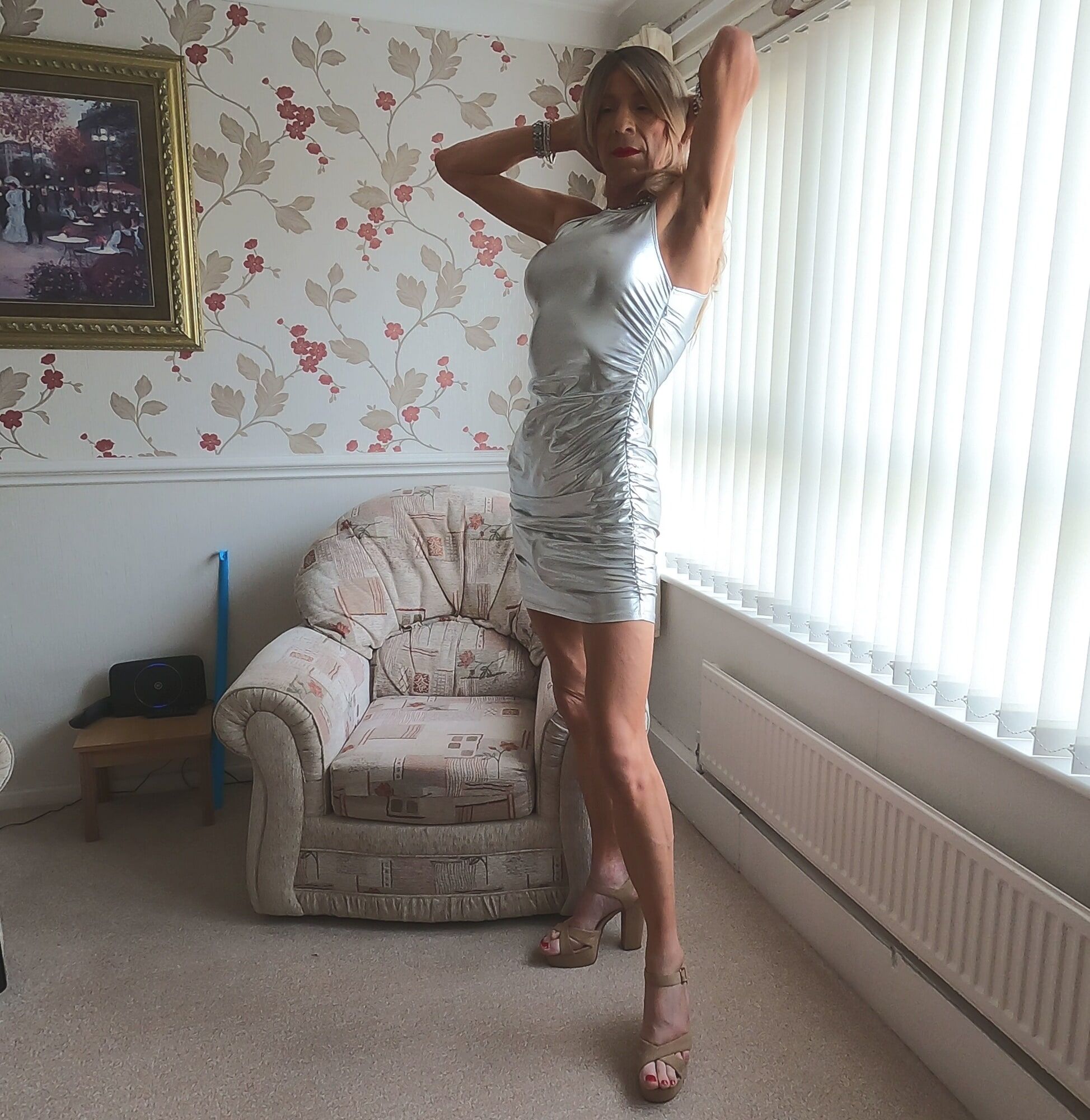 132 Alessia Travestita - Silver Party Dress #13