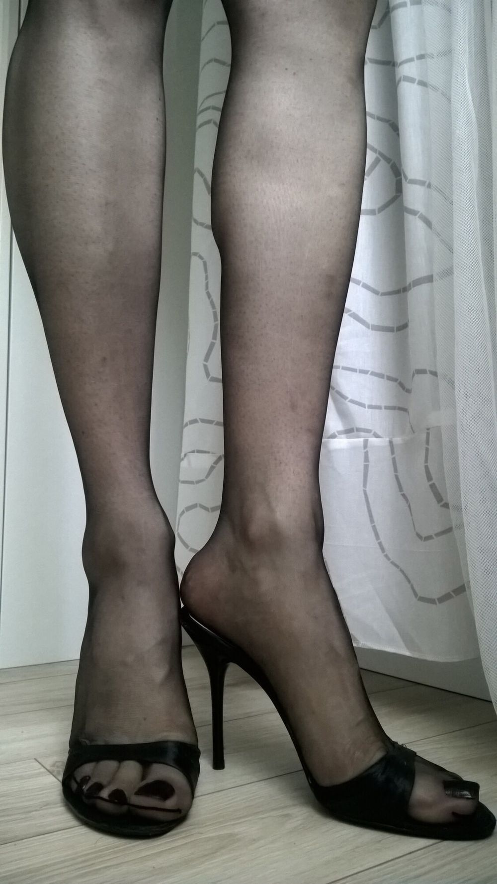 Black nylon hosiery #22