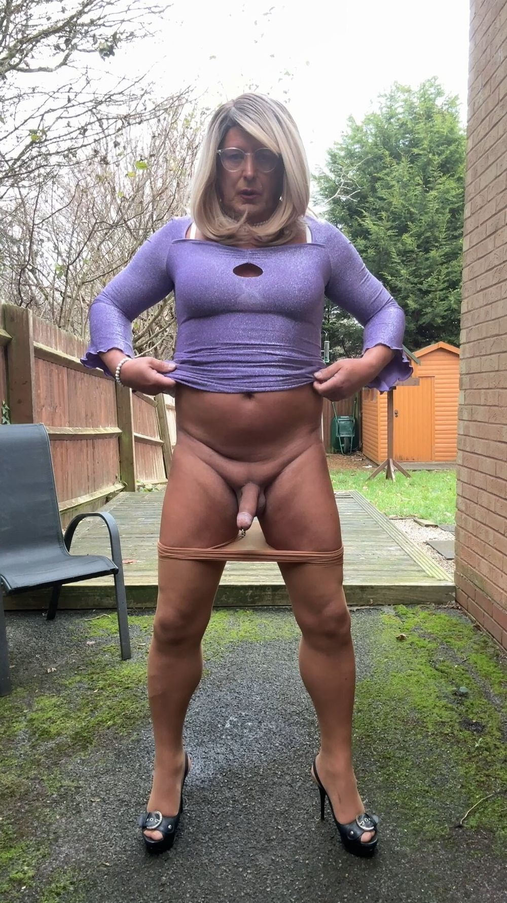 Sexy Crossdresser kellycd2022 in tight lilac dress  #25