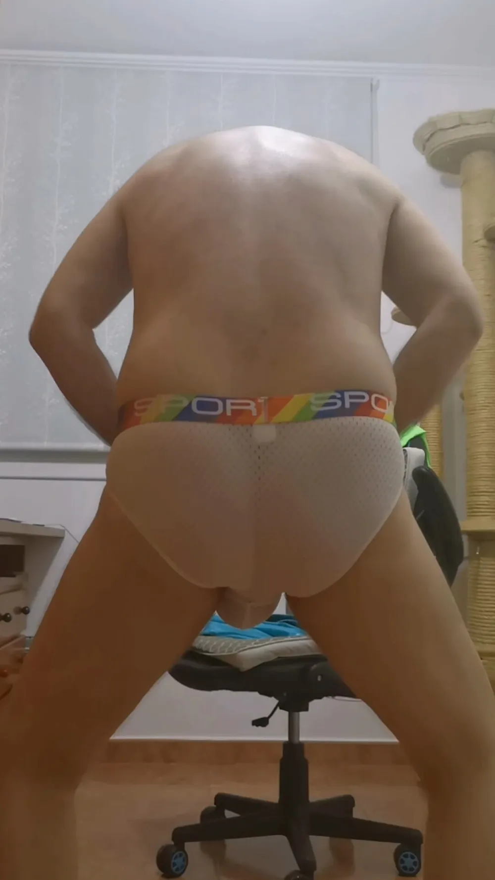 WHITE SEXY DOUBLE SUSPENSORY UNDERWEAR #12