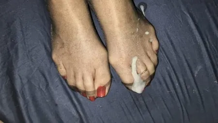 my wifes feet covered in         