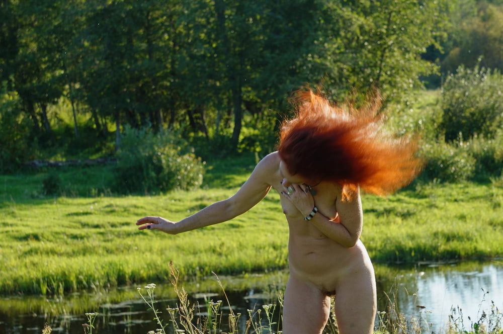Flame Hair naked upon river #21