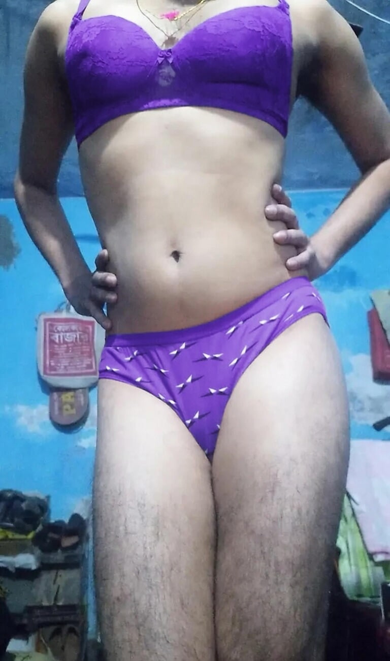 Young sissy femboy in her step sister's outfits and panties  #4