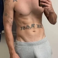 Throbbing in grey sweats