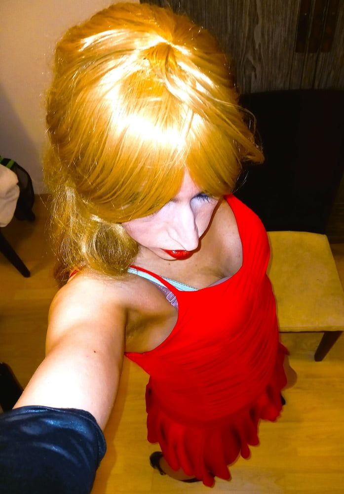 Sissy fagot in red dress #41